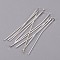 Jewelry Findings, Cadmium Free & Lead Free, Iron Flat Head Pins, Silver, 45x0.75~0.8mm, 20 Gauge, about 510pcs/100g, Head: 2mm