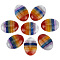 8Pcs Chakra Natural Mixed Gemstone Cabochons, Flat Back, Oval, 18.5x13.5x5.5mm