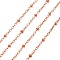 Electroplate Brass Cable Chains, Satellite Chains, Soldered, Beads, Rose Gold,2mm