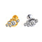 316L Surgical Stainless Steel & G23 Titanium Crystal Rhinestone Labrets for Women Men, Stainless Steel Color, 6mm, Pin: 1.2mm