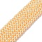 Eco-Friendly Dyed Glass Pearl Round Beads Strands, Grade A, Cotton Cord Threaded, Yellow, 4~4.5mm, Hole: 0.7~1.1mm, about 104pcs/strand, 15 inch