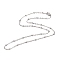 Tarnish Resistant 304 Stainless Steel Cable Chain Necklaces, with Ball Beads and Lobster Claw Clasps, Stainless Steel Color, 17.9 inch(45.5cm), 3mm