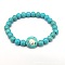 Minimalist European Style Constellation Synthetic Turquoise Beaded Stretch Bracelets for Women, Taurus