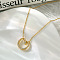 Alloy Crystal Rhinestone Pendant Necklaces for Women, Golden, Moon, 17.72 inch(45cm)