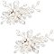 FINGERINSPIRE 2Pcs Crystal Simulated Pearl Shoe Clips (77x46mm, White) DIY Bridal Floral Shoe Buckle Rhinestone Metal Shoe Decoration Accessories for Wedding Party Purse Belt Hardware DIY Craft