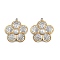 304 Stainless Steel Pendants, Flower, with ABS Plastic Imitation Pearl Beads, Ion Plating(IP), Real Gold Plated & Stainless Steel Color, 26x24.5x5.5mm, Hole: 1.5mm