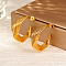 Stylish Stainless Steel Irregular Multi-layer Hoop Earrings for Women's Daily Wear, Golden, 31.56x26.08mm