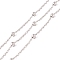 Tarnish Resistant 304 Stainless Steel Satellite Chains, Unwelded, with Spool, Stainless Steel Color, Beads: 4mm, Link: 3x1x1mm, about 32.81 Feet(10m)/roll