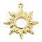 Ion Plating(IP) 304 Stainless Steel Pendants, Sun Charm, Real 14K Gold Plated, 27.5x24.5x1.5mm, Hole: 2mm