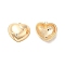 Brass & Cubic Zirconia Pendants, Cadmium Free & Nickel Free & Lead Free, Real, Heart Charm, Real 18K Gold Plated, 18x19.5x7mm, Hole: 1.2mm
