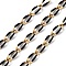 Ion Plating(IP) 304 Stainless Steel Enamel Twisted Oval Link Chains, with Spool, Soldered, Real 18K Gold Plated, Oval, Black, 9x4x1mm, about 16.40 Feet(5m)/Roll