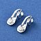 Brass Clip-on Earring Findings, Lead Free & Cadmium Free, 925 Sterling Silver Plated, 15.5x7.5x9.5mm, Hole: 1.8mm
