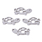 Tarnish Resistant 201 Stainless Steel Links connectors, Laser Cut Links, Tortoise, Stainless Steel Color, 8.5x18x1mm, Hole: 1.4mm