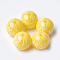 Resin Beads, Round, Gold, 12x11.5mm, Hole: 2.5mm