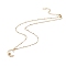 Clear Cubic Zirconia Moon Pendant Necklaces, 304 Stainless Steel Jewelry for Women, Light Gold, 18.19 inch(46.2cm)