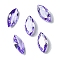 Cubic Zirconia Cabochons, Point Back, Horse Eye, Slate Blue, 8x4x2mm