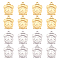 16Pcs 2 Colors 201 Stainless Steel Machine Polishing Pendants, Clock, Golden & Stainless Steel Color, 16.5x12.5x3mm, Hole: 1.2mm, 8pcs/color