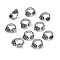 Dragon Head Natural Gemstone Cuff Rings, Antique Silver Tone Brass Open Rings for Women, 5mm, Inner Diameter: US Size 8 1/4(18.3mm)