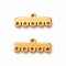 304 Stainless Steel Chandelier Component Links, 6-Loop Connector, Rectangle, Golden, 5x13.5x1.5mm, Hole: 1mm
