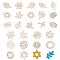 3 Bags 3 Style Laser Cut Wood Shapes, Unfinished Wooden Embellishments, Poplar Wood Cabochons, Mixed Shapes, BurlyWood, 1bag/style, 100pcs/Bag