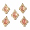 PVD Vacuum Plating 201 Stainless Steel Cherry Quartz Glass Pendants, Real 18K Gold Plated, Oval Charms, 22x16x4mm, Hole: 1.4mm