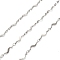 304 Stainless Steel Wave Bar Link Chains, Soldered, Stainless Steel Color, 15x3x2mm
