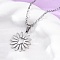 Heart Flower 304 Stainless Steel Pendant Necklaces, Stainless Steel Color, 17.72 inch(45cm)