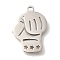 201 Stainless Steel Pendants, Glove Charms, Stainless Steel Color, 17.5x12x1mm, Hole: 1.5mm