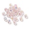 Electroplate Round Glass Beads, AB Color Plated, Faceted, Pink, 8mm, Hole: 1.4mm