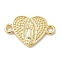 Rack Plating Brass Religion Heart Virgin Mary Connector Charms, Long-Lasting Plated, Lead Free & Cadmium Free, Real 18K Gold Plated, 10x15.5x2.2mm, Hole: 1.6mm