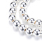 Electroplate Non-magnetic Synthetic Hematite Bead Strands, Round, Silver Plated, 10x9mm, Hole: 1~1.5mm, about 44pcs/strand, 15.4 inch