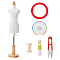 OLYCRAFT 1/3 Size Mini Female Dress Form Miniature Sewing Mannequin Dress Forms 48cm/1.9 inch Torso Mode Female Tailor Dressmaker Dummy with Stand Needles Scissors Measure Tapes Spools for Sewing Patch Set