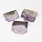 Natural Druzy Amethyst Links connectors, Rectangle, with Brass Finding, Silver, 23~30x40~50x8mm, Hole: 2mm