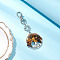 Natural Tiger Eye Chips Beads & Alloy Tree of Life Pendant Decorations, with Swivel Lobster Claw Clasps, 90mm