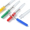 4Pcs 4 Colors Plastic Handle Iron Seam Rippers, Platinum Metal Color, Mixed Color, 89x10mm, 1pc/color