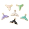 Eco-friendly Alloy Enamel Pendants, Mermaid Tail Charm, Mixed Color, 14x17x2.5mm, Hole: 1.6mm