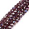 Electroplate Glass Beads Strands, AB Color Plated, Faceted, Rondelle, Old Rose, 6x5mm, Hole: 1mm, about 80~85pcs/strand, 38~40cm