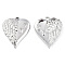 Non-Tarnish 201 Stainless Steel Pendants, Heart Charm with Footprint, Stainless Steel Color, 28x21.5x3mm, Hole: 2mm