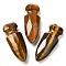 Natural Tiger Eye Craved Sword Model Ornament, for Desk Home Display Decorations, 52~52.5x20~20.5x12~12.5mm