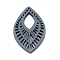 Splint Leaf Pendants, for DIY Jewelry Making, Aqua, 35.5x24x4mm, Hole: 12.5x8mm