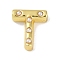 Brass Pendants, Cadmium Free & Nickel Free & Lead Free, with ABS, Letter A~Z, Letter T, 20x17.5x6.5mm, Hole: 3.5mm