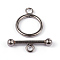 Non-Tarnish 304 Stainless Steel Ring Toggle Clasps, Stainless Steel Color, Ring: 21x16x2mm, Bar: 25x8x4mm, Hole: 3mm