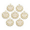 Alloy Pendants, with Crystal Rhinestone and ABS Plastic Imitation Pearl, Sun Flower, Light Gold, 27x24x4.5mm, Hole: 1.6mm