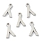 Non-Tarnish 304 Stainless Steel Charms, Greek Alphabet, Stainless Steel Color, Letter.L, 12.5x7x1.5mm, Hole: 1.5mm