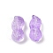 Transparent Glass Beads, Peanut, Baking Paint, Medium Purple, 23x11.5x11mm, Hole: 1.5mm