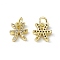 Real 18K Gold Plated Brass Micro Pave Clear Cubic Zirconia Charms, Cadmium Free & Nickel Free & Lead Free, with Jump Ring, Constellation Charms, Pisces, 10x9x2.5mm, Hole: 3.4mm