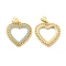 Brass Micro Pave Cubic Zirconia Pendants, Cadmium Free & Lead Free, Heart, Real 16K Gold Plated, 20.5x20x2mm, Hole: 5x3.5mm