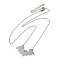 Non-Tarnish 304 Stainless Steel Pendant Necklaces, Bat, Stainless Steel Color, 19.49 inch(49.5cm)