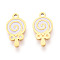304 Stainless Steel Enamel Charms, Lollipop Charm, Ion Plating(IP), Real 14K Gold Plated, White, 13x7x0.9mm, Hole: 1mm