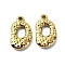 Ion Plating(IP) 304 Stainless Steel Pendants, Real 18K Gold Plated, Textured, Oval, 21x12x3.5mm, Hole: 1.8mm